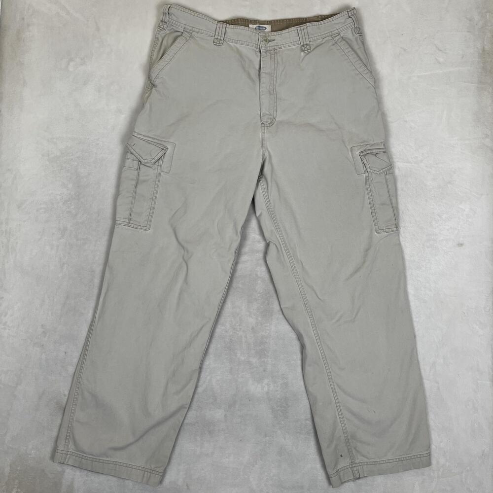 Vintage Old Navy Cargo Pants Mens 38x32 Beige Relaxed Fit Utility Y2K Baggy